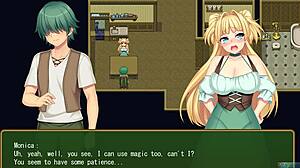 Newly married woman Monica in hot anime porn game with ahegao fetish
