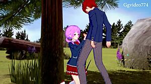 3D animated party in Koikatsu game with Hentaisexy girl in uniform