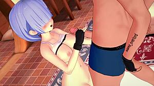 Hot damn, Rem strips off sportswear to get pounded in uncensored hentai!