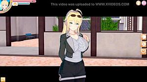 blonde busty jk margaret gets her chest worked hard