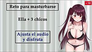 reto para masturbarse con ella y 3 chicos en rol-joi