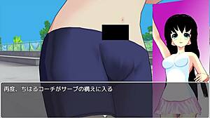 Hentai anime game scene with sub mail tennis lesson action