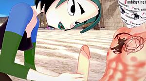 Gwen's Hot Blowjob on Beach in Total Drama