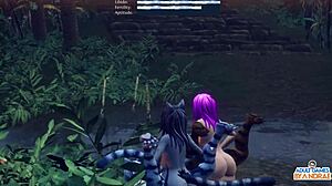 3D animated harpies mate with nymphs in a creampie-filled hentai