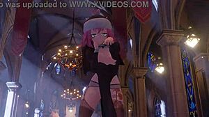 Animated strip show with a nun theme from Blackpink's 'How you like that' music video