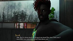 Pierced blue-haired college girl with huge tits loves me in this scene!