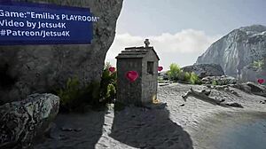 嘿埃米利亚，准备好在游戏室8的4K狂野动作吗？超高清设置，无码3D Hentai游戏！