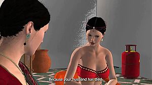 Indian widow gets double penetration in hot audio game