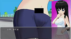 Hentai anime featuring a tennis lesson in a game-like format with an SM/CFNM twist