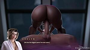 Ebony professor seduces student for rough sex and creampie