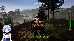 Exclamatory-Provocative Horny blonde banged by fat old man in game!