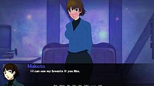 Tomboy milks cock using big tits and thick thighs