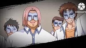 Haruna’s sister Maika in a hot gangbang scene in a cartoon porn video