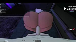Having sex with an animated woman in a Roblox apartment