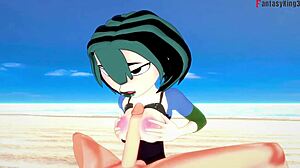 Gwen's Hot Blowjob on Beach in Total Drama
