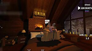 Dirty talking while riding and being fucked in Roblox