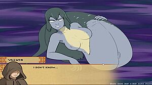 Hentai game with an anime-style art called Four elements trainer book 4 love part 74