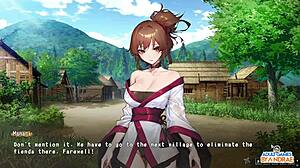 Half-demon Shinobi's erotic adventure with a beautiful girl in a cartoon