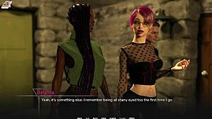 Busty black beauty consoles emo college girl over big dick