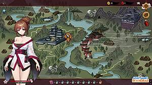 Half-demon Shinobi's erotic adventure with a beautiful girl in a cartoon