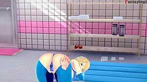 samus aran strips bikini for wild metroid fantasy sex