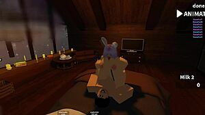 原始Roblox会话！我用力狗爬式操我的女孩！