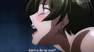 Hentai featuring big tits and a facial cumshot