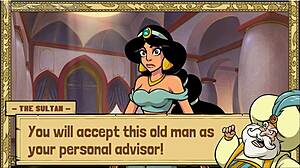 A sexy teacher trains her student in a fun filled Arabian Nights themed game
