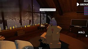Dirty talking while riding and being fucked in Roblox