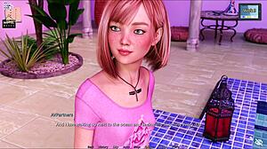3D animated tits bounce in Sunshine Love game