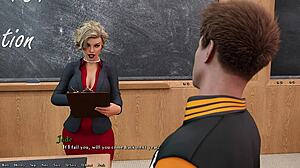 MILF teacher educates class with big tits and cum