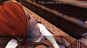 3D game with stepsis and her big, perky tits