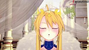 artoria pendragon giving a wild blowjob in zero stay night fantasy
