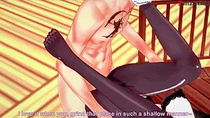 Sunako Nakahara, office girl, asks, Wanna fuck after nomikai? in 3D fantasy.