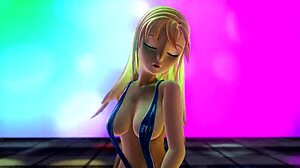 Cartoon porn with small boob girl in MMD R-18 video