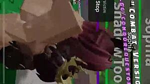 Cartoon porn with anime and Roblox games