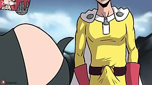tatsumaki, tornado of terror, bangs saitama hard in uncensored one punch man hentai