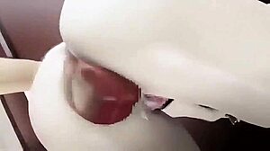 Hey, can a young guy handle this seductive big-chested woman in a wild manga cafe battle?