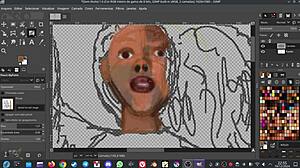 Beautiful shemale with a big dick in a hot hentai scene in the style of GIMP