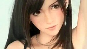 Tifa Lockhart from Final Fantasy as a sex doll in action