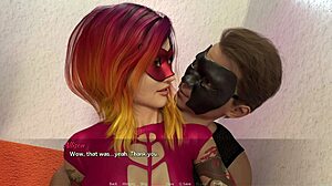 I’m loving this handjob while fingering a tattooed busty college girl