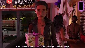 3D animated college party with big tits and cum