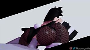 A goth bunny girl in a 3D animated porn lets you ride her