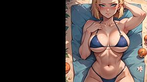 Hentai Android Number 18 Blowjob with Facial Cum Finish