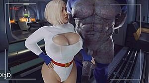 Power girl’s big tits and ass get pounded in American dad’s cock-filled DC Comics parody