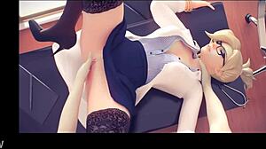 Fingering Hentai Babe in Sexy Blonde POV Masturbation Scene