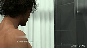 Damn, caught my gym trainer watching lesbian clients eating pussy in the shower at Kimmytoons!