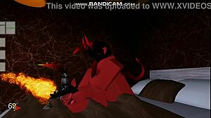 More animations with rich demon girl in Roblox show