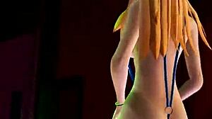 Cartoon porn with small boob girl in MMD R-18 video