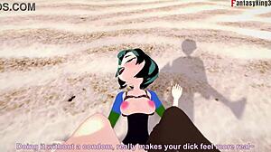 gwen gets wild on the beach with total drama sex fantasy 2